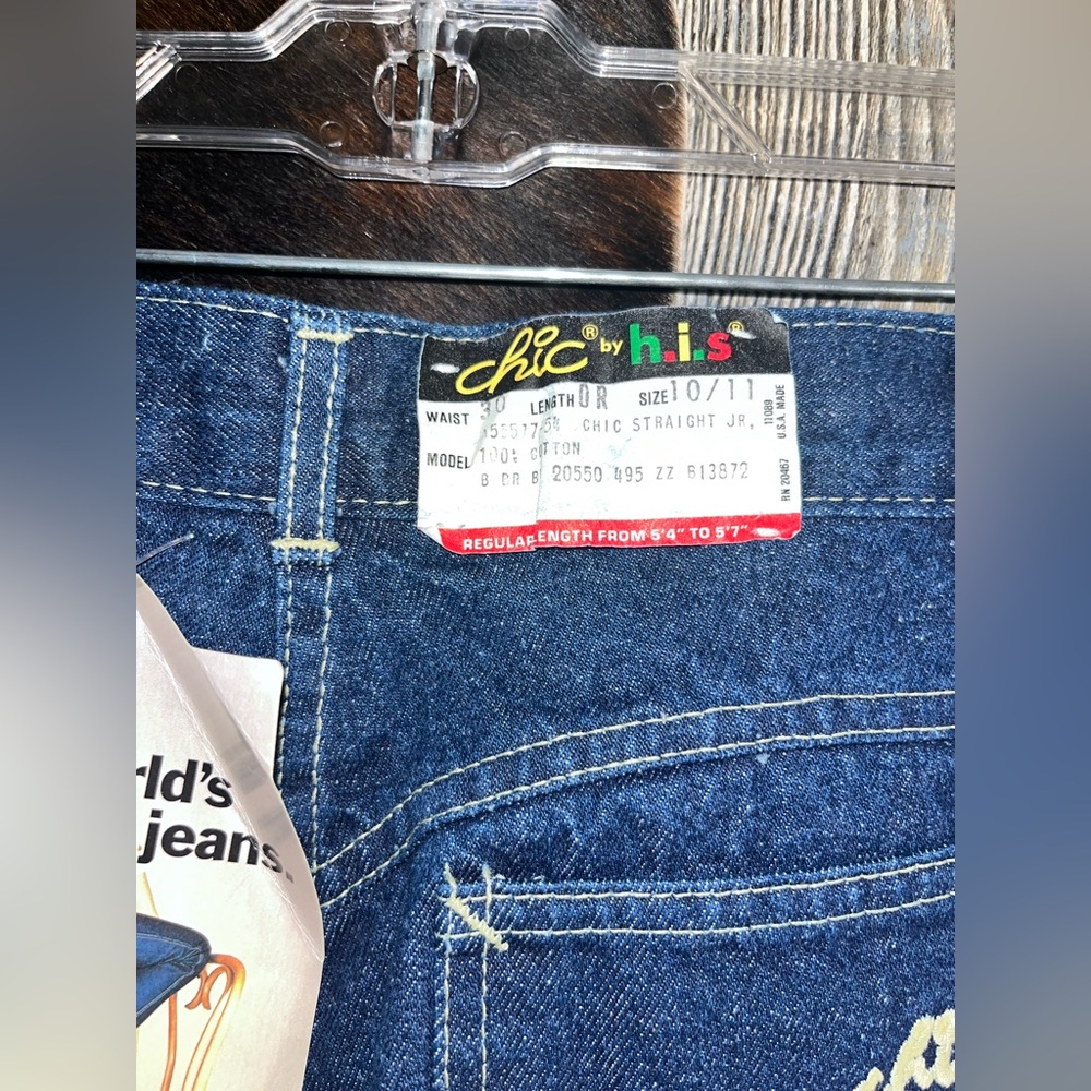 Deadstock vintage Chic by h.i.s new with tags size 26W dark wash straight leg - Picture 6 of 7